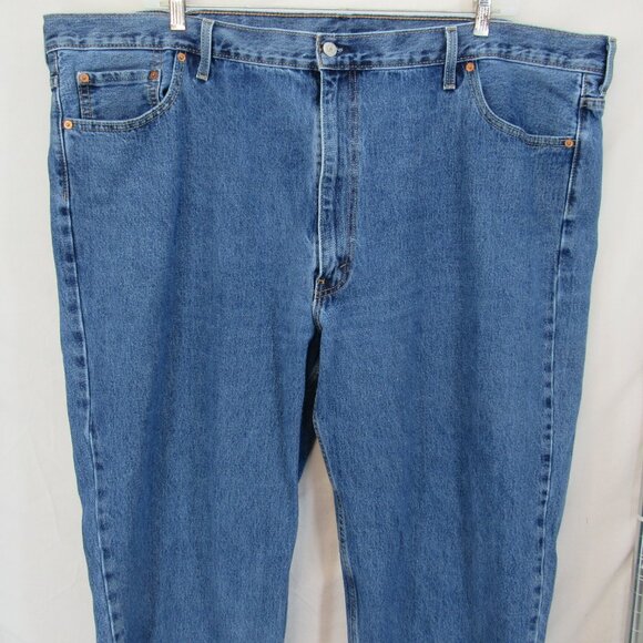 Levi Strauss & Co 550 Red Tab Men's High Rise Straight Leg Blue Jeans 48X31 - Picture 2 of 9